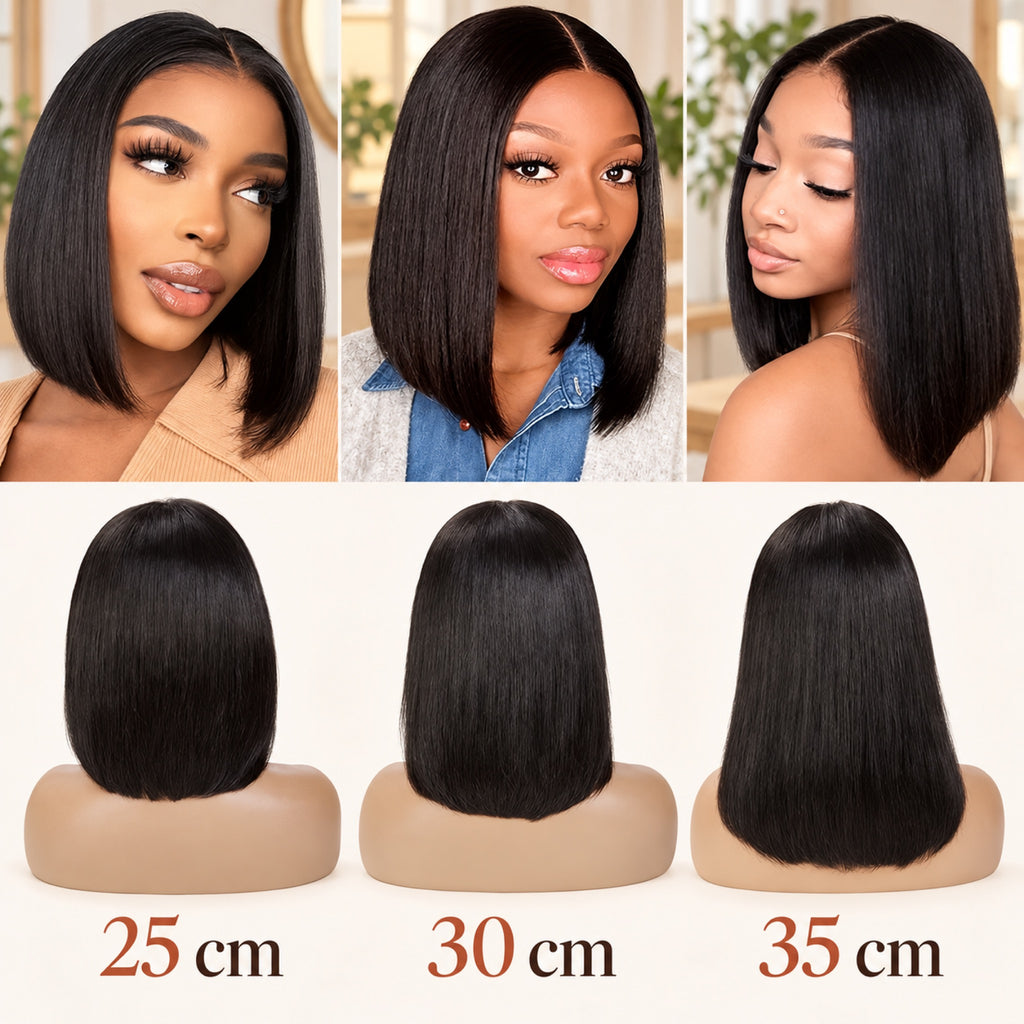 Perruque carré lisse lace 13x4 – longueurs 25, 30 et 35 cm