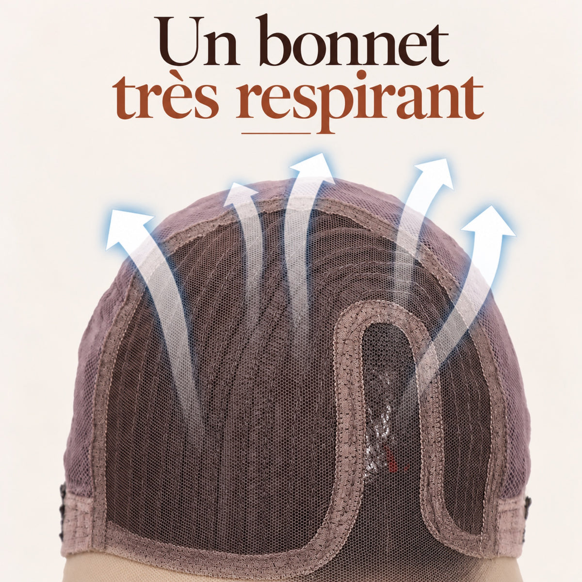 Perruque mi-longue dégradée – bonnet respirant
