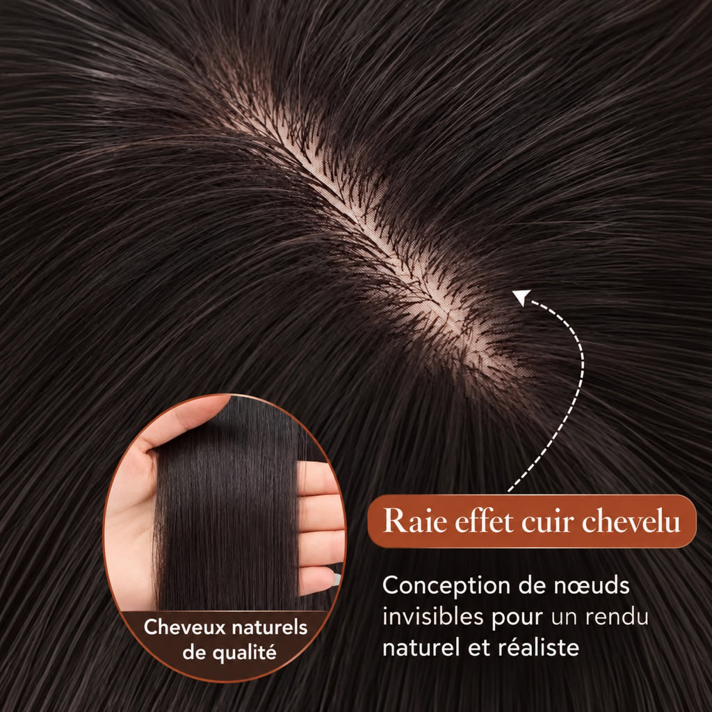 Perruque carré avec frange – raie effet cuir chevelu