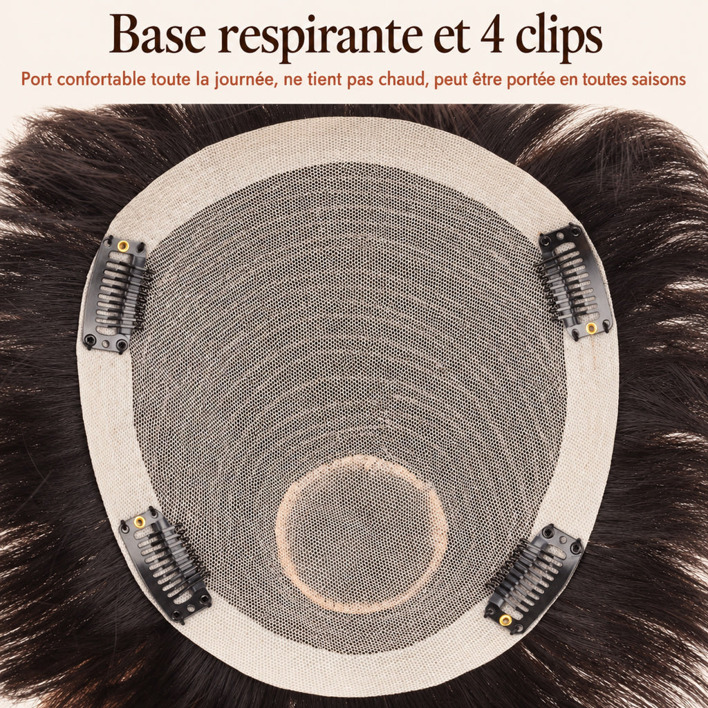 Complément capillaire homme – base respirante et 4 clips