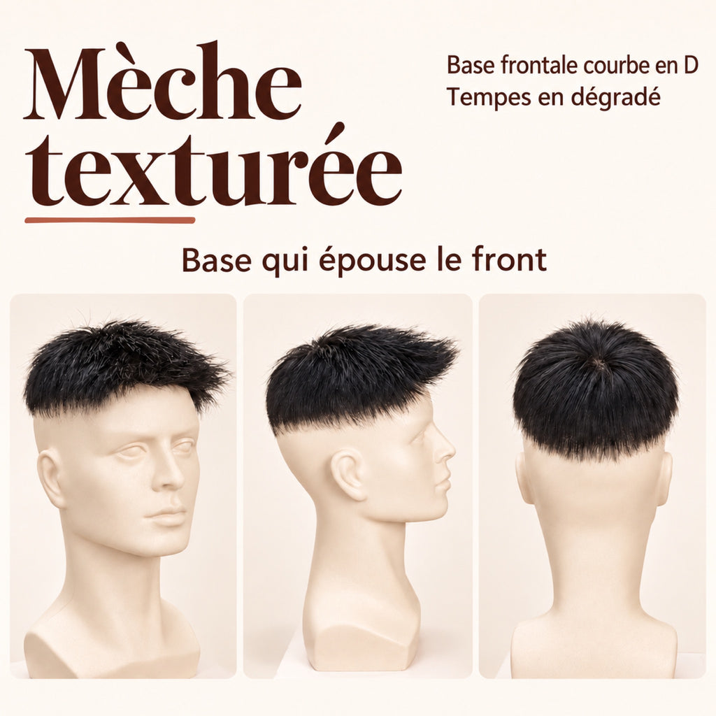 Complément capillaire homme texturé – mèche texturée