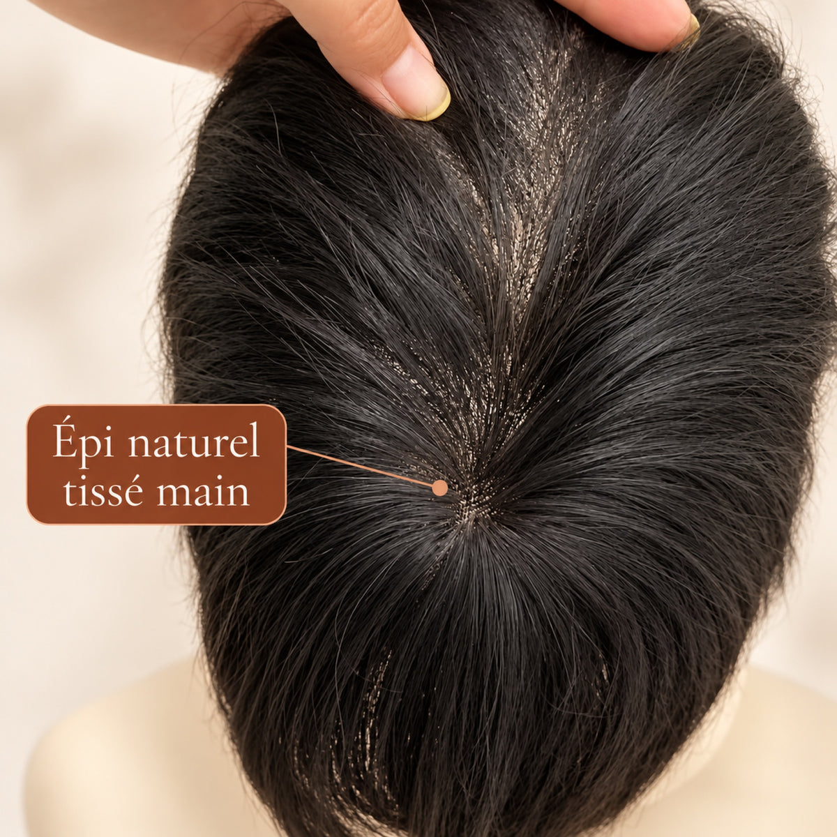 Prothèse capillaire homme NPU – épi naturel tissé main