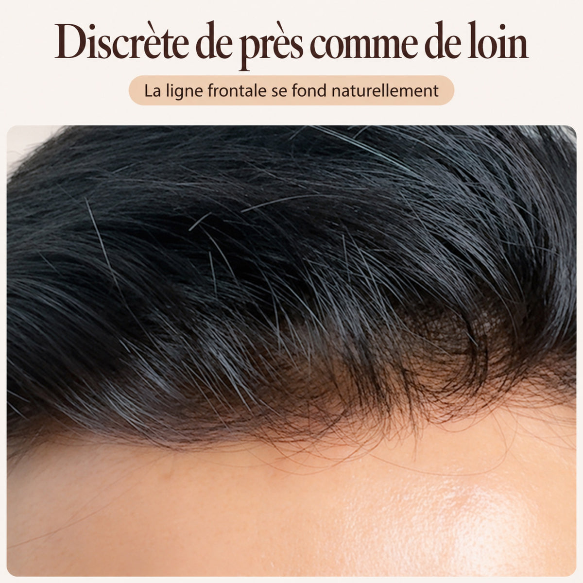 Prothèse capillaire homme double nœud – discrète de près comme de loin