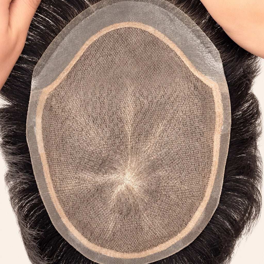 Prothèse capillaire homme double nœud – base