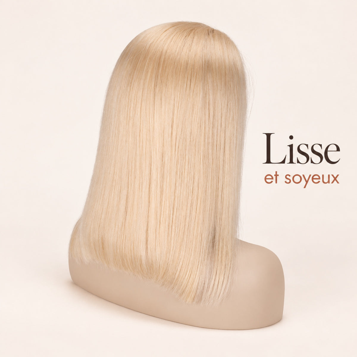 Perruque carré blond 613 lisse et soyeuse, vue de trois quarts